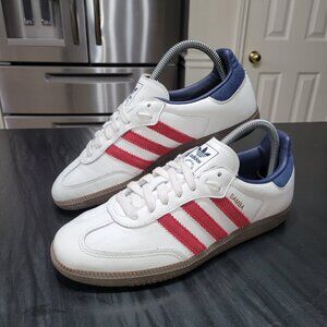 Adidas Samba Men's 6.5 / Women's 7.5 White Team Victory Red Night Indigo Shoes